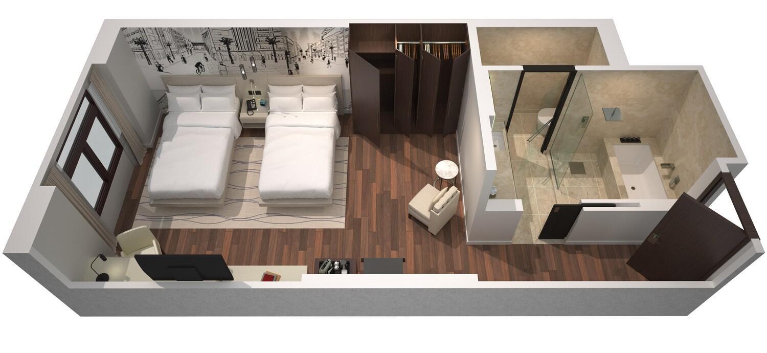La Ville Hotel & Suites City Walk Dubai, Autograph Collection Exterior foto 3D rendering of a hotel room